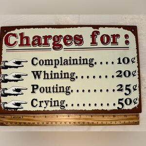 Humorous Charges Tin Sign